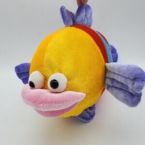 Emrad Big Googly Eye Fish Plush 12" Big Lips Bright Colors Stuffed Animal Toy